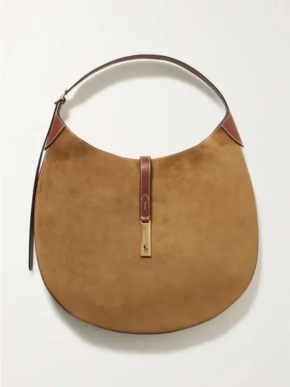 Polo ID Medium Suede shoulder Bag - Picture 1 of 10